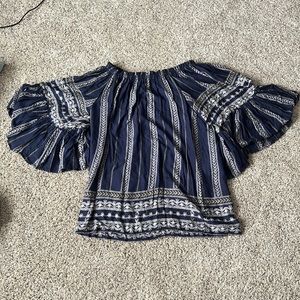 Navy Blue off the Shoulder Top